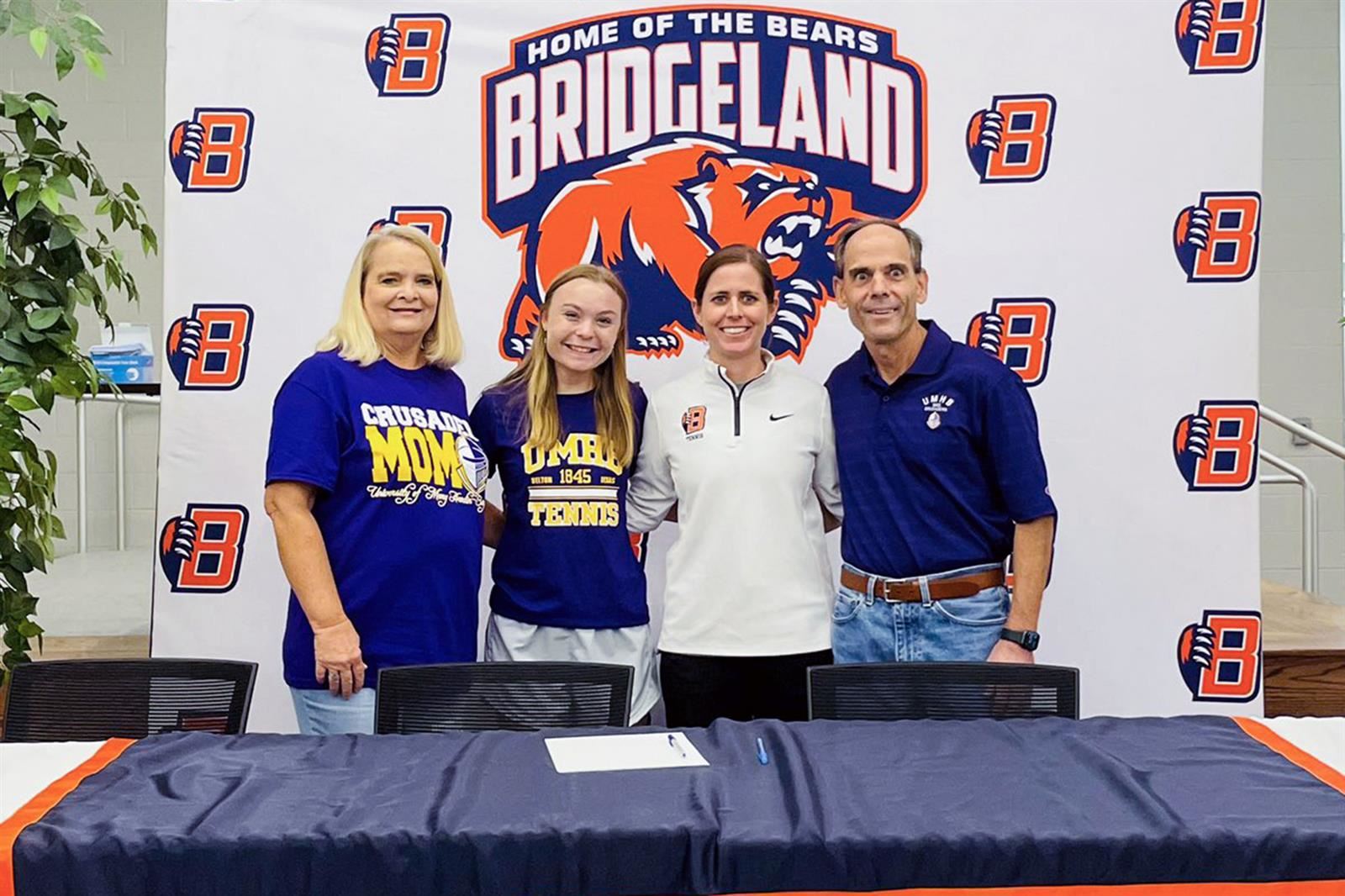 Bridgeland High School senior Abbey Faggard, second from left, signed a letter of intent to play tennis.